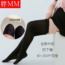 女性用滑り止め大きいサイズストッキング、薄手黒ハイチューブ太mm空調ルームソックス、膝上サイソックス