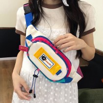 新しいかわいい女性の対照的な色のニッチクロスボディバッグチェストバッグ携帯電話コインウエストバッグスポーツスタイルアウトドア