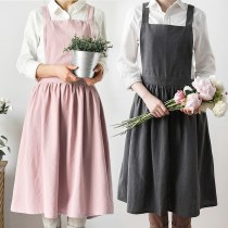 日本の女性のエプロン純綿カフェエプロン花屋マニキュア作業服キッチン肩伸ばしスタイル