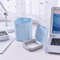 クリエイティブミニプッシュ式シンプルなデスクトップゴミ箱マルチカラーホームリビングルームオフィス紙バスケット蓋付きゴミ箱